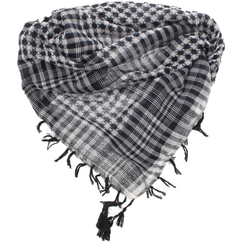 Zac's Alter Ego - PLO Arafat Square Scarf With Tassel Scarf - Black/White